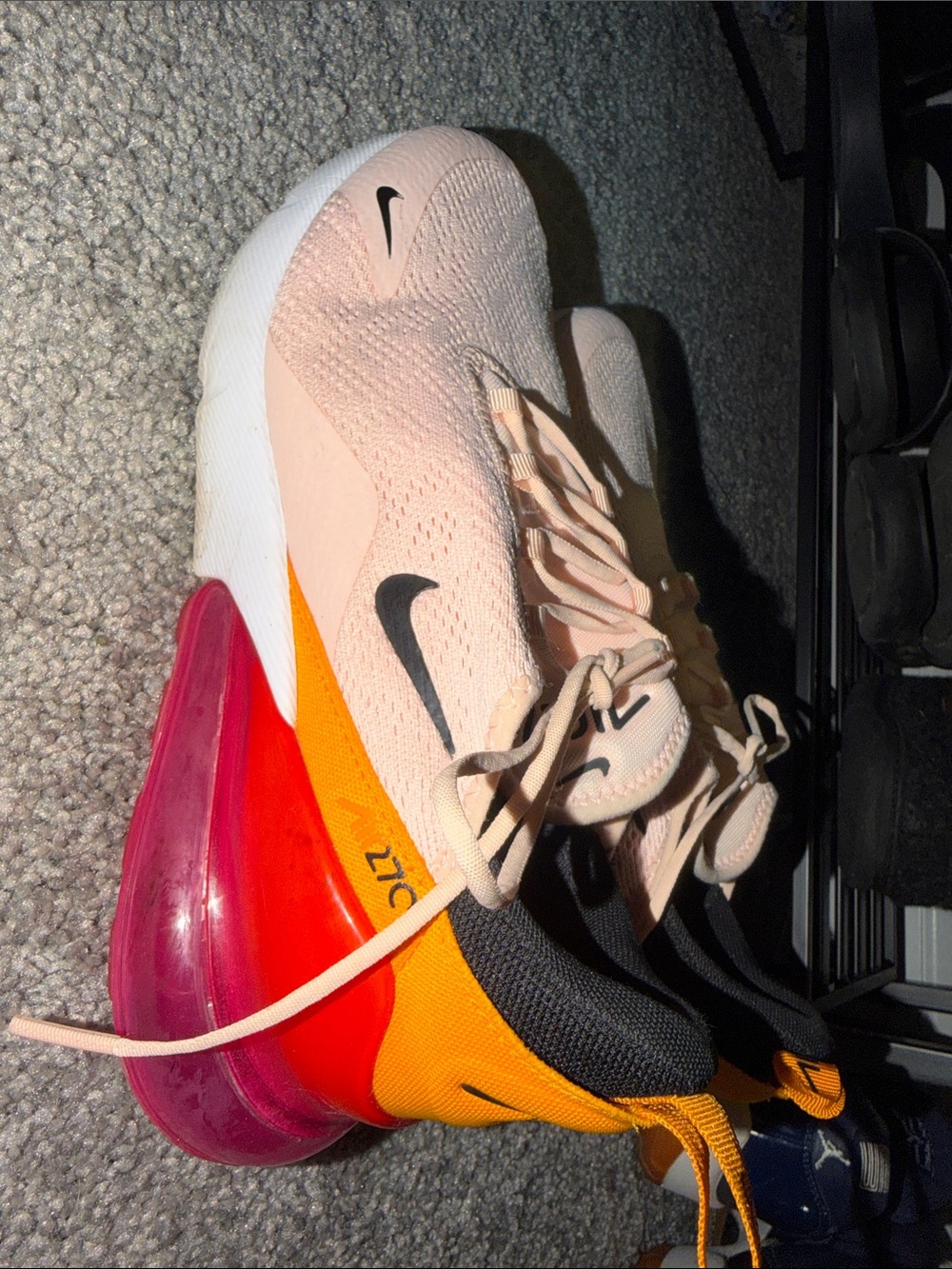 Nike Women's Pink, Orange & Red Air Max 270 React Sneakers